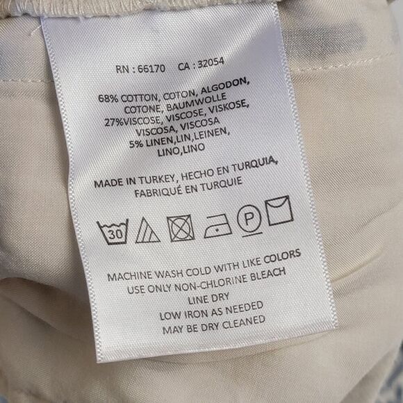 Anthropologie White Navy Panella Textured Shorts Pockets linen Blend Size S - Picture 11 of 13